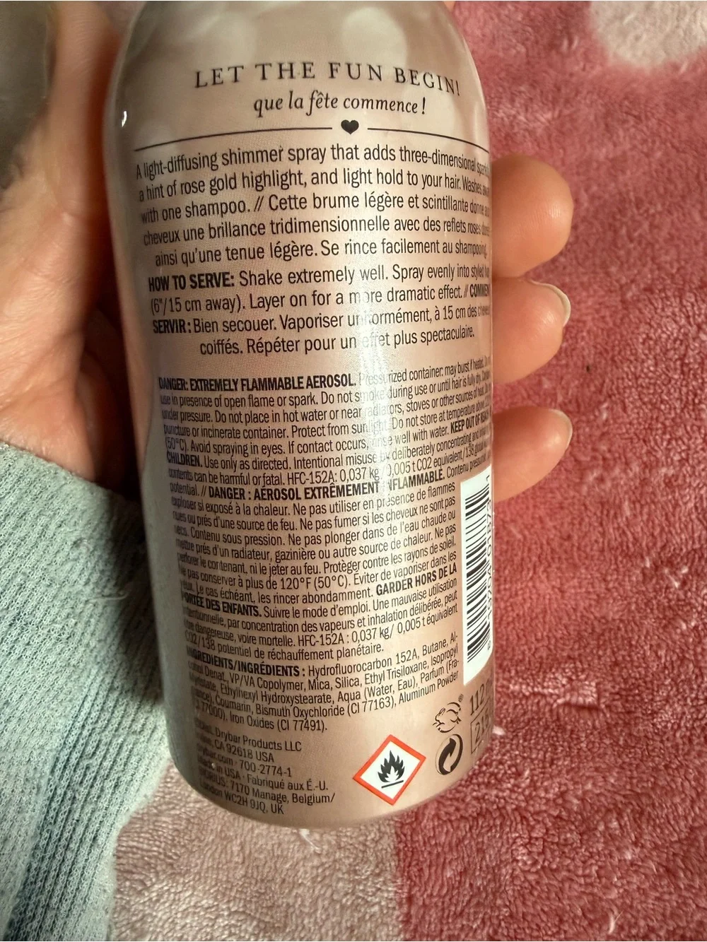Awesome Rare Drybar Shimmer Spritzer Rose Gold Finishing Spray - 3 oz